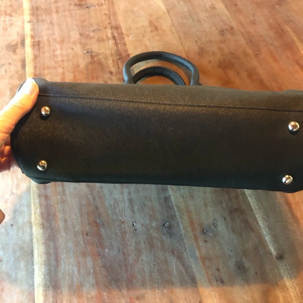 NWT Catherines Purse Black Structured Top-Handle Satchel